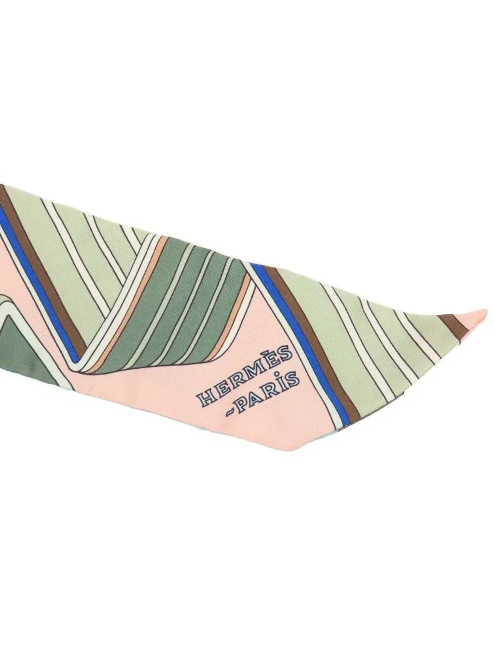 Hermes Twilly Multicolor Silk Sangles en Zigzag Scarf